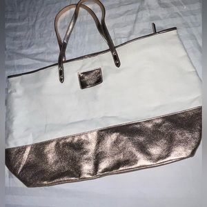 Cream & rose gold Victoria’s Secret tote